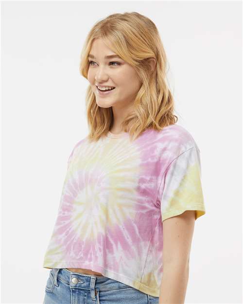 Colortone Women's Tie-Dyed Crop T-Shirt 1050
