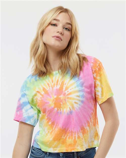 Colortone Women's Tie-Dyed Crop T-Shirt 1050