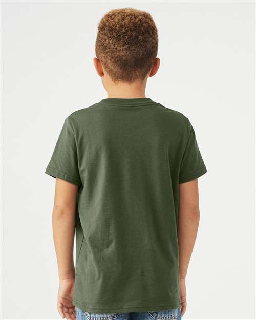 BELLA + CANVAS Youth Jersey Tee 3001Y - Military Green
