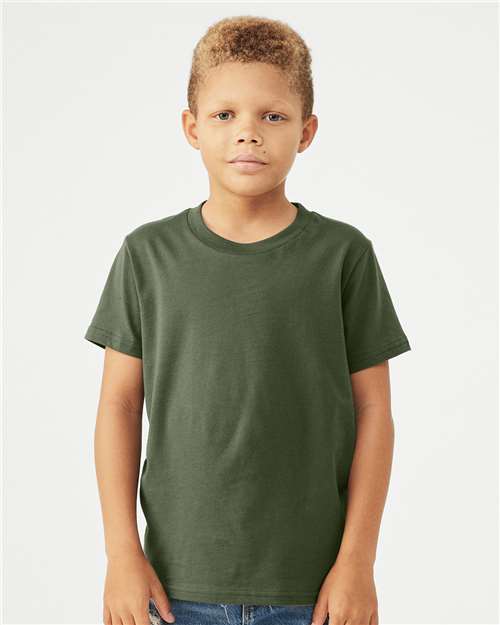 BELLA + CANVAS Youth Jersey Tee 3001Y - Military Green