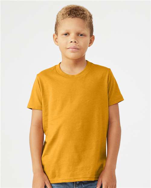BELLA + CANVAS Youth CVC Jersey Tee 3001YCVC - Heather Mustard