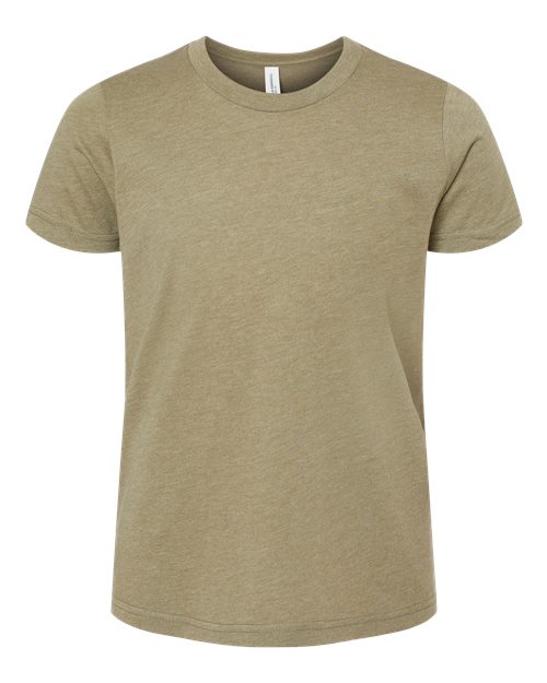 BELLA + CANVAS Youth CVC Jersey Tee 3001YCVC - Heather Olive