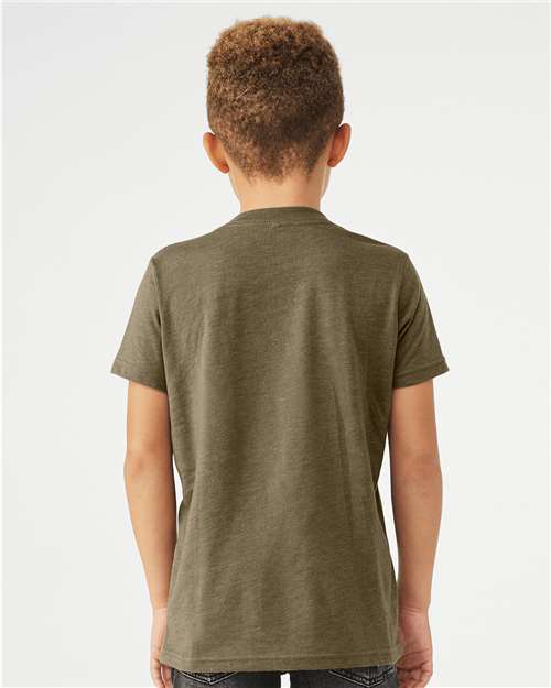 BELLA + CANVAS Youth CVC Jersey Tee 3001YCVC - Heather Olive