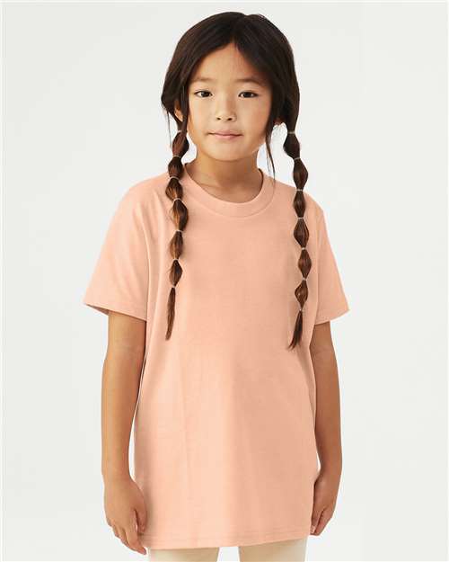 BELLA + CANVAS Youth CVC Jersey Tee 3001YCVC - Heather Peach