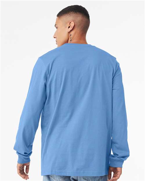BELLA + CANVAS Heather CVC Long Sleeve Tee 3501CVC - Heather Carolina Blue