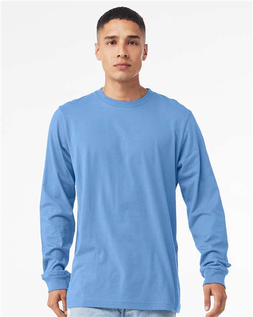 BELLA + CANVAS Heather CVC Long Sleeve Tee 3501CVC - Heather Carolina Blue