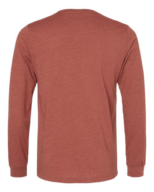 BELLA + CANVAS Heather CVC Long Sleeve Tee 3501CVC - Heather Clay