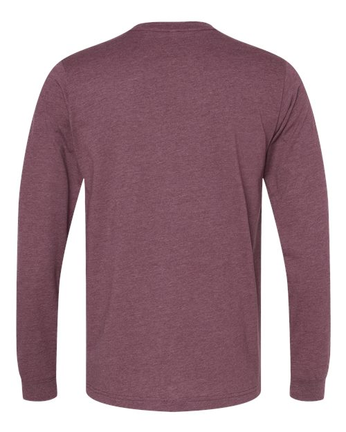 BELLA + CANVAS Heather CVC Long Sleeve Tee 3501CVC - Heather Maroon