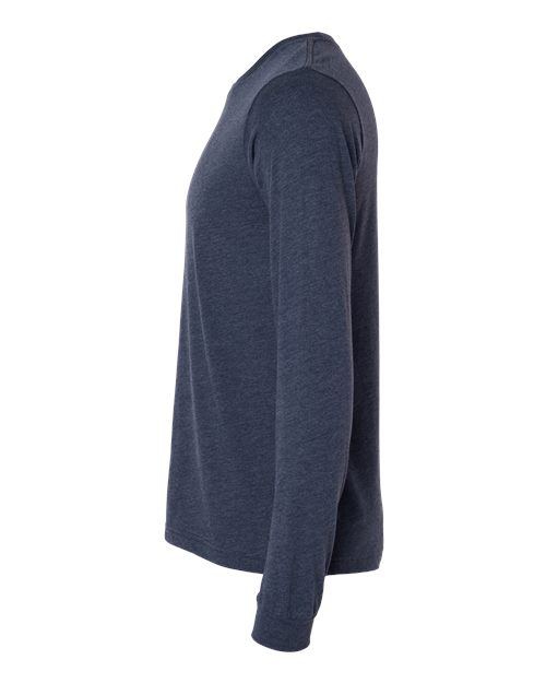 BELLA + CANVAS Heather CVC Long Sleeve Tee 3501CVC - Heather Midnight Navy