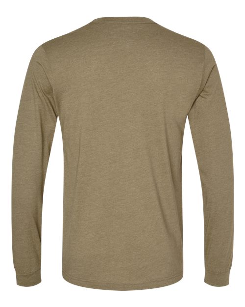 BELLA + CANVAS Heather CVC Long Sleeve Tee 3501CVC - Heather Olive