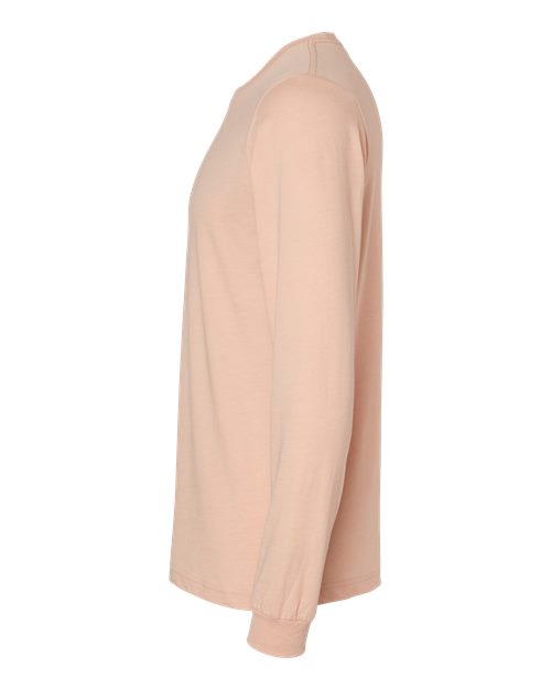 BELLA + CANVAS Heather CVC Long Sleeve Tee 3501CVC - Heather Peach