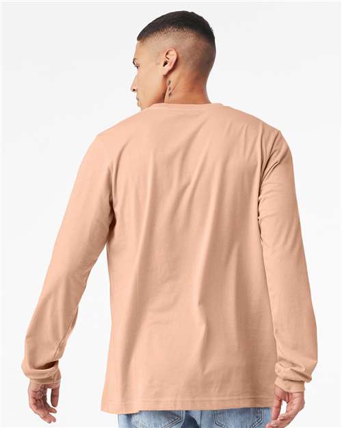 BELLA + CANVAS Heather CVC Long Sleeve Tee 3501CVC - Heather Peach