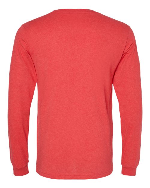 BELLA + CANVAS Heather CVC Long Sleeve Tee 3501CVC - Heather Red
