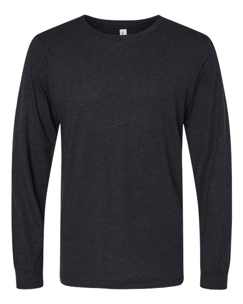 BELLA + CANVAS Unisex Triblend Long Sleeve Tee 3513 - Black Heather Triblend