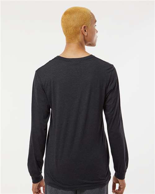 BELLA + CANVAS Unisex Triblend Long Sleeve Tee 3513 - Black Heather Triblend