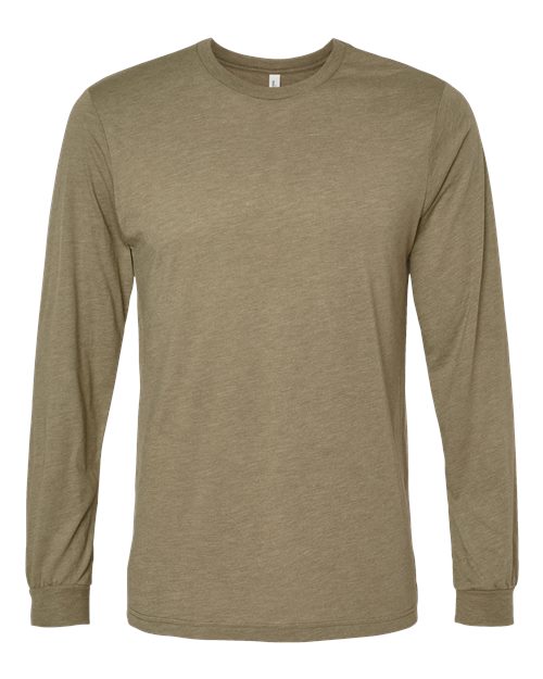 BELLA + CANVAS Unisex Triblend Long Sleeve Tee 3513 - Olive Triblend