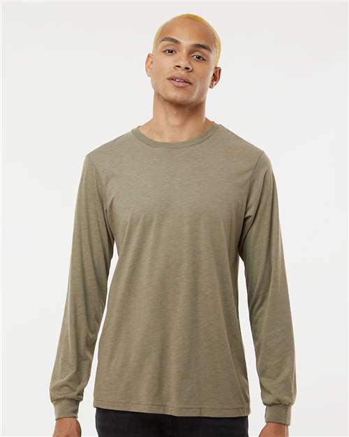 BELLA + CANVAS Unisex Triblend Long Sleeve Tee 3513 - Olive Triblend