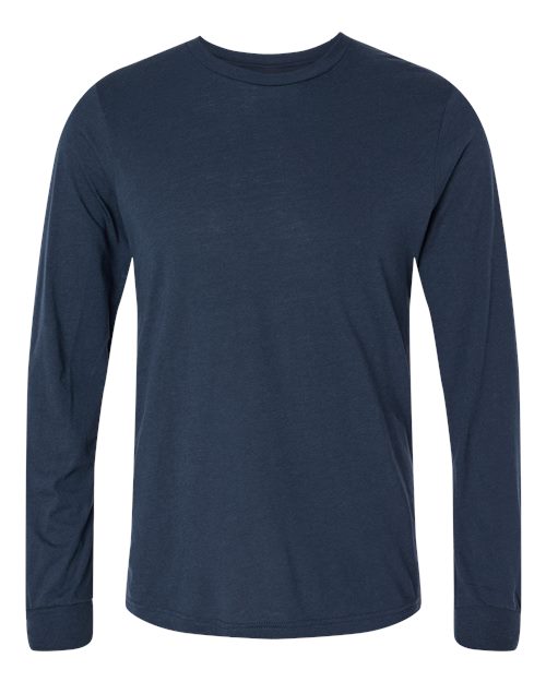 BELLA + CANVAS Unisex Triblend Long Sleeve Tee 3513 - Solid Navy Triblend