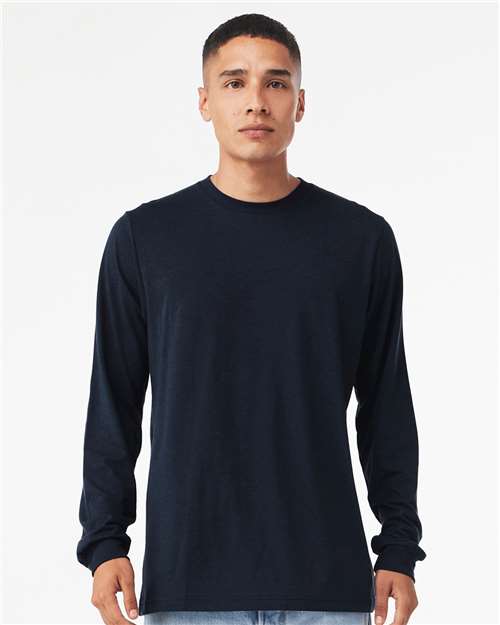 BELLA + CANVAS Unisex Triblend Long Sleeve Tee 3513 - Solid Navy Triblend