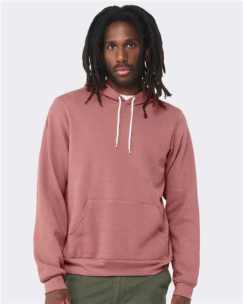 BELLA + CANVAS Unisex Sponge Fleece Hoodie Sweatshirt 3719 - Heather Mauve