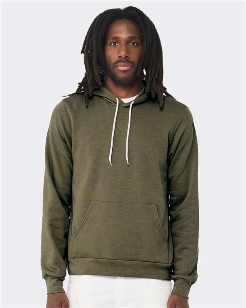 BELLA + CANVAS Unisex Sponge Fleece Hoodie Sweatshirt 3719 - Heather Olive