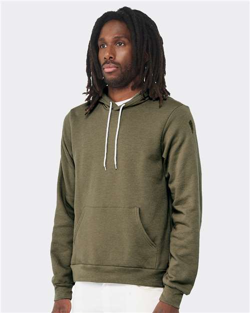 BELLA + CANVAS Unisex Sponge Fleece Hoodie Sweatshirt 3719 - Heather Olive