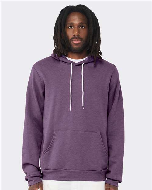 BELLA + CANVAS Unisex Sponge Fleece Hoodie Sweatshirt 3719 - Heather Team Purple
