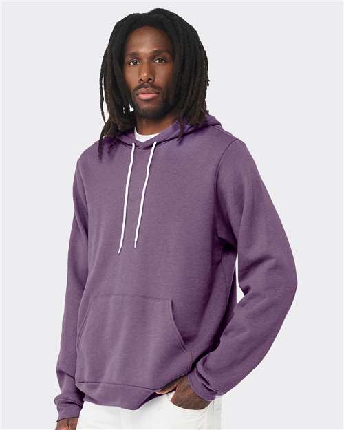 BELLA + CANVAS Unisex Sponge Fleece Hoodie Sweatshirt 3719 - Heather Team Purple