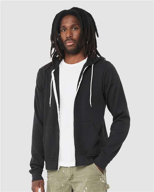 BELLA + CANVAS Unisex Sponge Fleece Full-Zip Hoodie Sweatshirt 3739 - Vintage Black