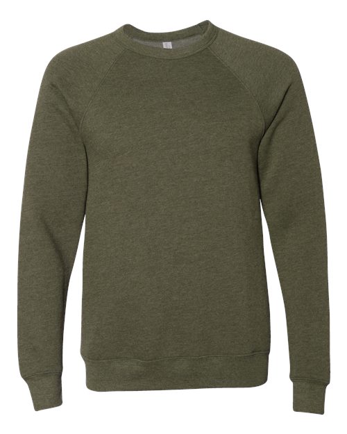 BELLA + CANVAS Unisex Sponge Fleece Raglan Crewneck Sweatshirt 3901 - Heather Olive
