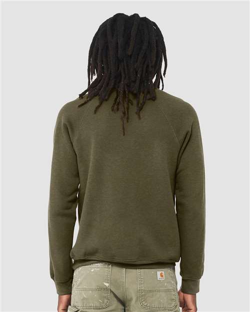 BELLA + CANVAS Unisex Sponge Fleece Raglan Crewneck Sweatshirt 3901 - Heather Olive