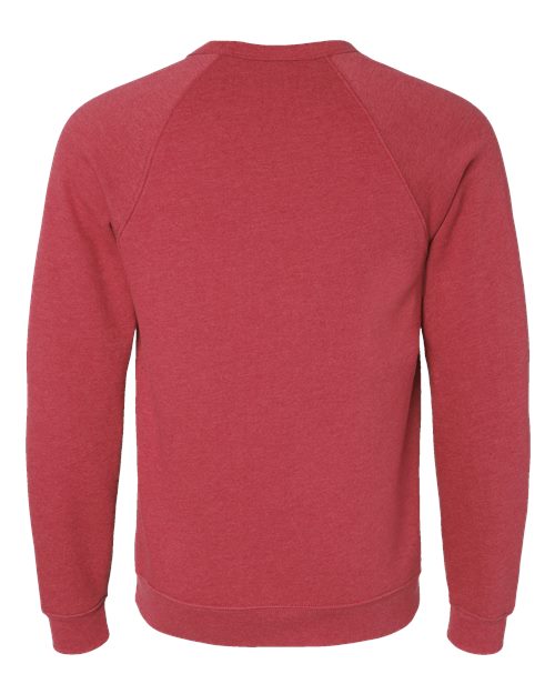 BELLA + CANVAS Unisex Sponge Fleece Raglan Crewneck Sweatshirt 3901 - Heather Red