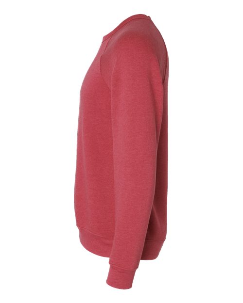 BELLA + CANVAS Unisex Sponge Fleece Raglan Crewneck Sweatshirt 3901 - Heather Red