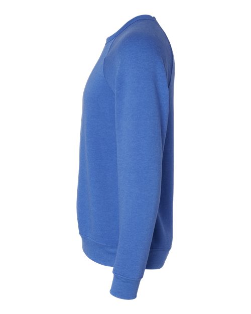 BELLA + CANVAS Unisex Sponge Fleece Raglan Crewneck Sweatshirt 3901 - Heather True Royal