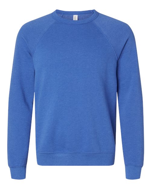 BELLA + CANVAS Unisex Sponge Fleece Raglan Crewneck Sweatshirt 3901 - Heather True Royal