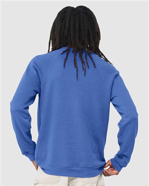 BELLA + CANVAS Unisex Sponge Fleece Raglan Crewneck Sweatshirt 3901 - Heather True Royal
