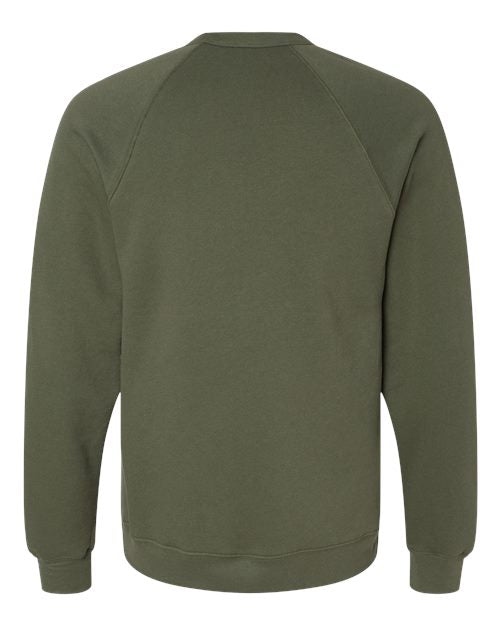 BELLA + CANVAS Unisex Sponge Fleece Raglan Crewneck Sweatshirt 3901 - Military Green