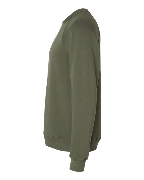 BELLA + CANVAS Unisex Sponge Fleece Raglan Crewneck Sweatshirt 3901 - Military Green
