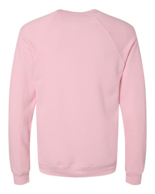 BELLA + CANVAS Unisex Sponge Fleece Raglan Crewneck Sweatshirt 3901 - Pink