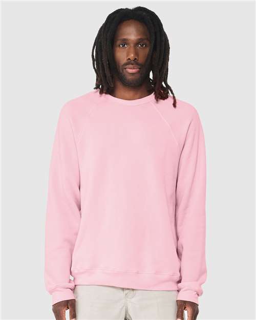 BELLA + CANVAS Unisex Sponge Fleece Raglan Crewneck Sweatshirt 3901 - Pink
