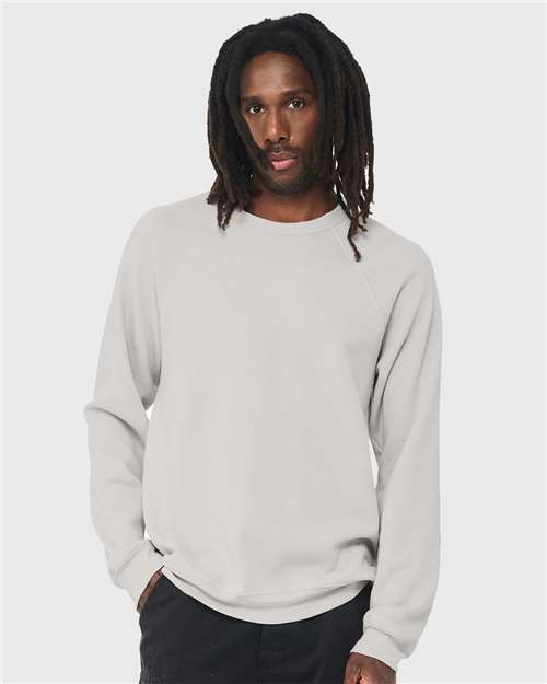 BELLA + CANVAS Unisex Sponge Fleece Raglan Crewneck Sweatshirt 3901 - Silver