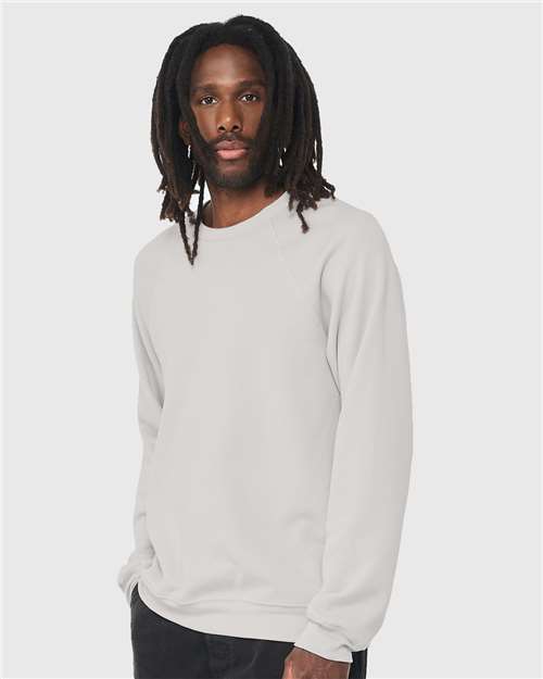 BELLA + CANVAS Unisex Sponge Fleece Raglan Crewneck Sweatshirt 3901 - Silver