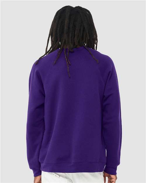 BELLA + CANVAS Unisex Sponge Fleece Raglan Crewneck Sweatshirt 3901 - Team Purple