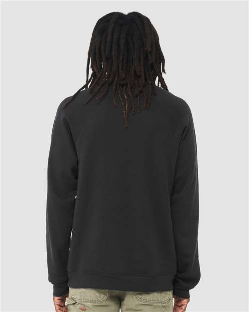 BELLA + CANVAS Unisex Sponge Fleece Raglan Crewneck Sweatshirt 3901 - Vintage Black