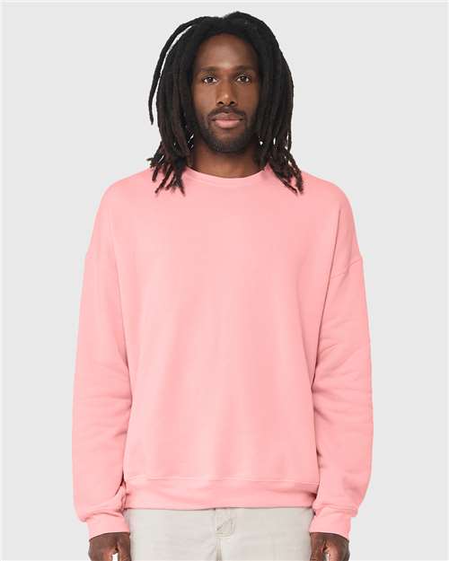BELLA + CANVAS Unisex Sponge Fleece Drop Shoulder Crewneck Sweatshirt 3945 - Pink