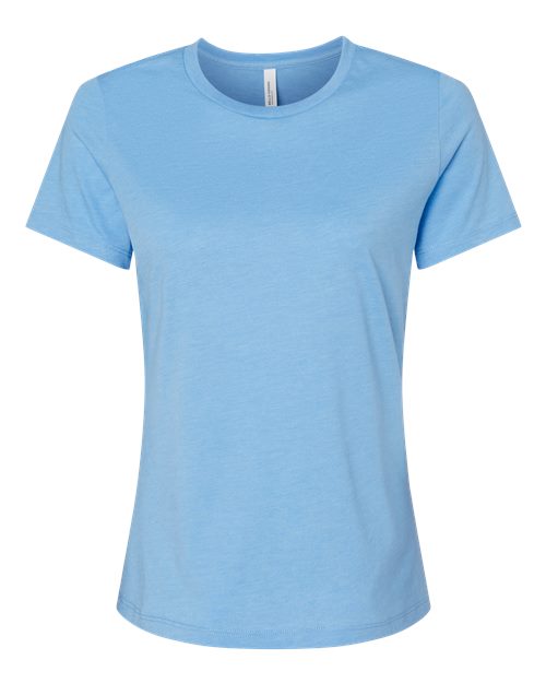 BELLA + CANVAS Women’s Relaxed Fit Heather CVC Tee 6400CVC - Heather Carolina Blue