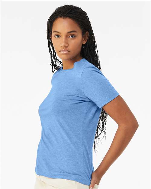 BELLA + CANVAS Women’s Relaxed Fit Heather CVC Tee 6400CVC - Heather Carolina Blue