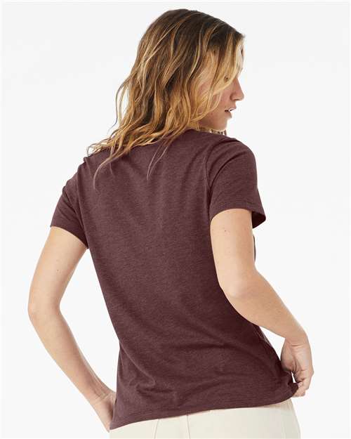 BELLA + CANVAS Women’s Relaxed Fit Heather CVC Tee 6400CVC - Heather Maroon