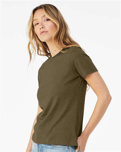 BELLA + CANVAS Women’s Relaxed Fit Heather CVC Tee 6400CVC - Heather Olive