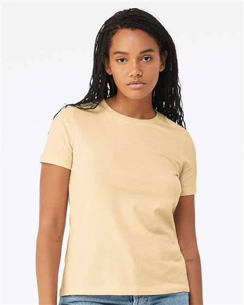 BELLA + CANVAS Women’s Relaxed Fit Heather CVC Tee 6400CVC - Heather Soft Cream